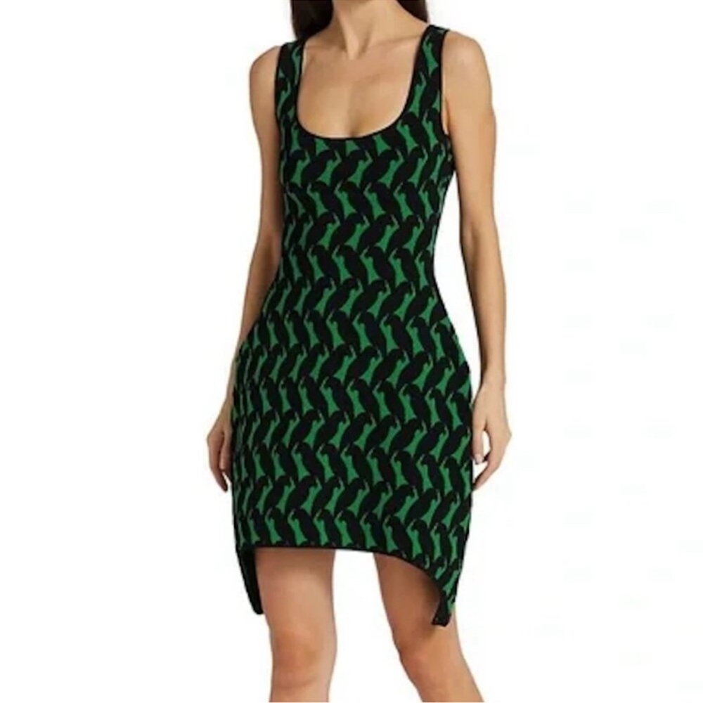 PROENZA SCHOULER Parrot Jacquard Sculpted Tank Dress